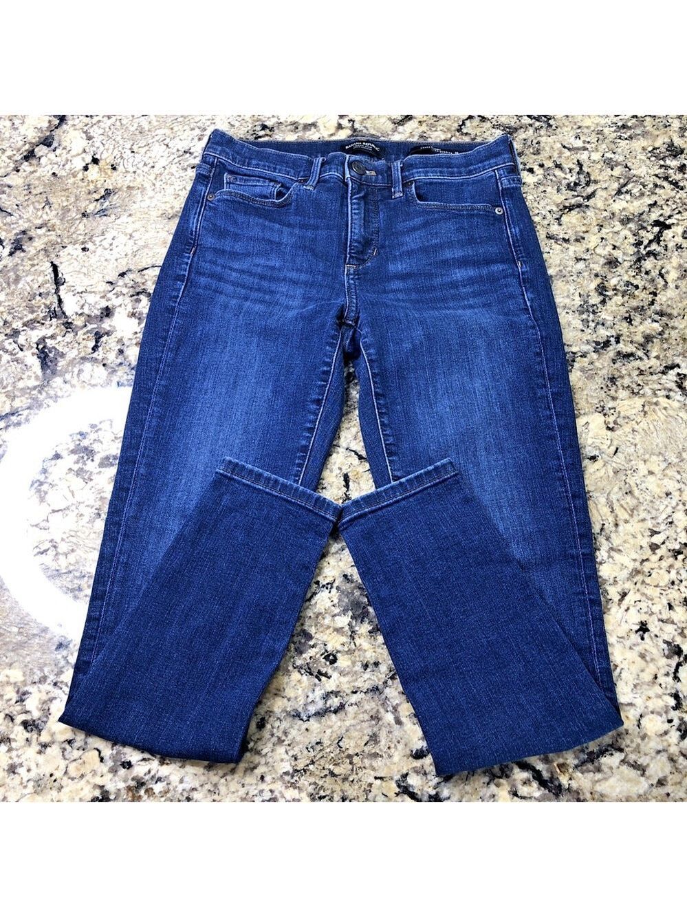 Size 26 X 27 Banana Republic Womens Denim Skinny Jeans Mid Rise Stretchy Blue BD
